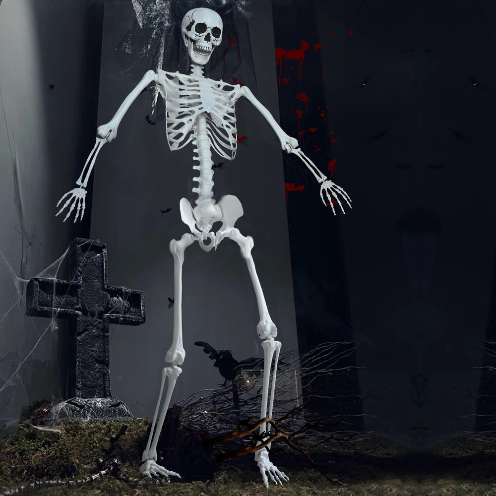 Hibsotco front view giant skeleton creating dramatic lawn focal point