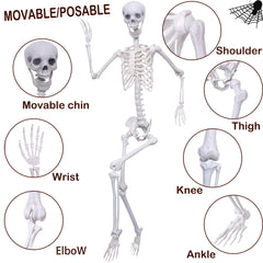Hibsotco skeleton hung on porch illustrating easy elevated display and impact