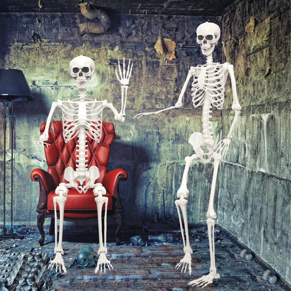 Hibsotco nighttime yard scene lit for striking Halloween display