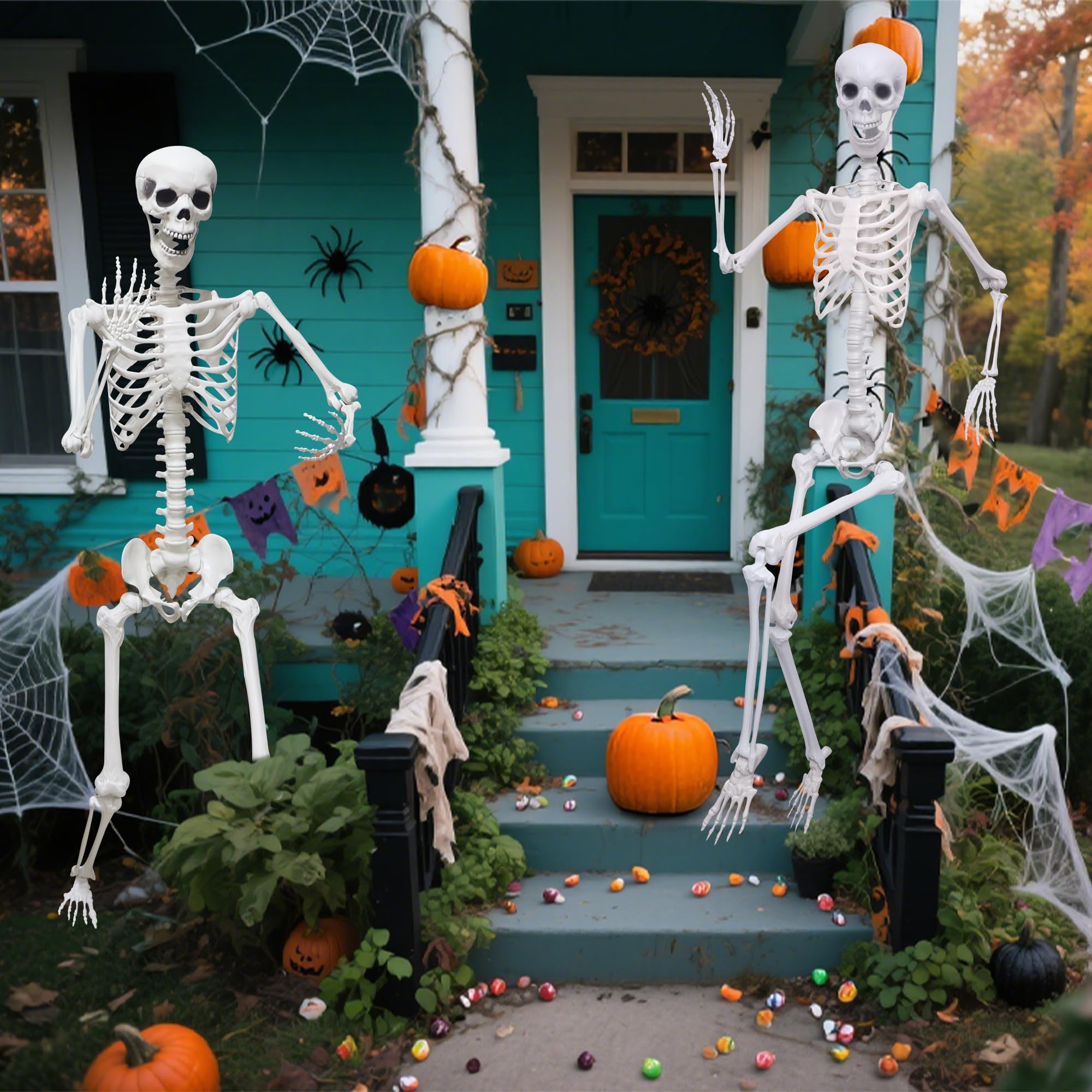 Hibsotco skeleton next to door showing 5.9 ft scale for sizing clarity