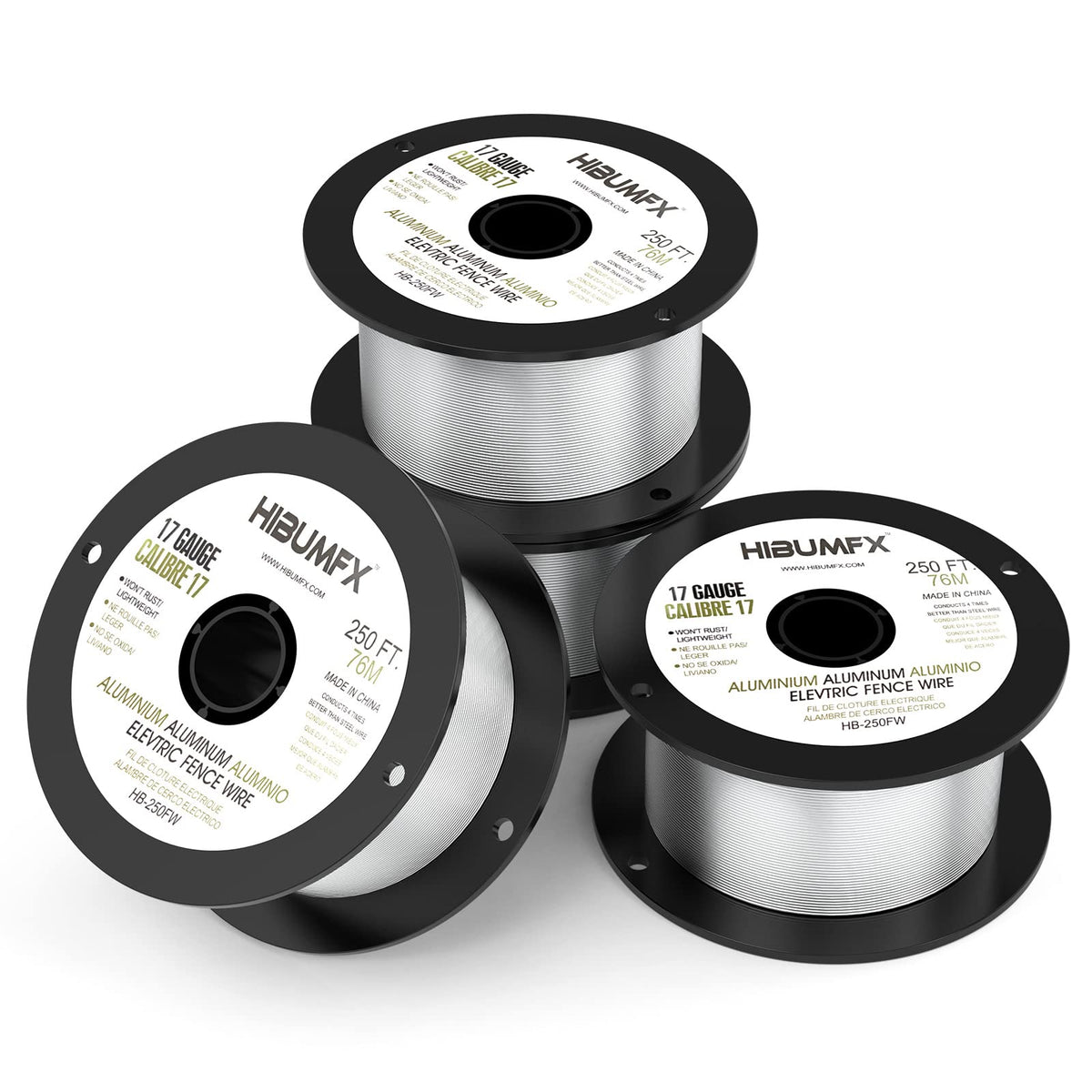 HIBUMFX four 250ft spools front view showing neat packaging and convenience