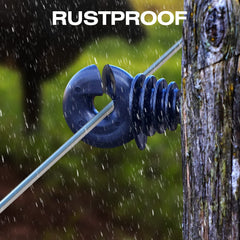 HIBUMFX installed electric fence line demonstrating reliable conductivity