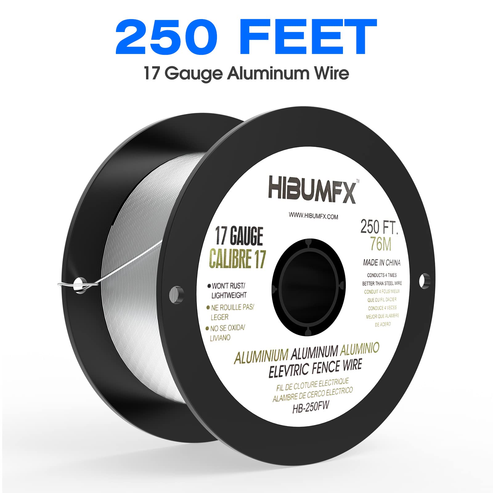 HIBUMFX close-up of 17-gauge aluminum wire strands showing corrosion resistance