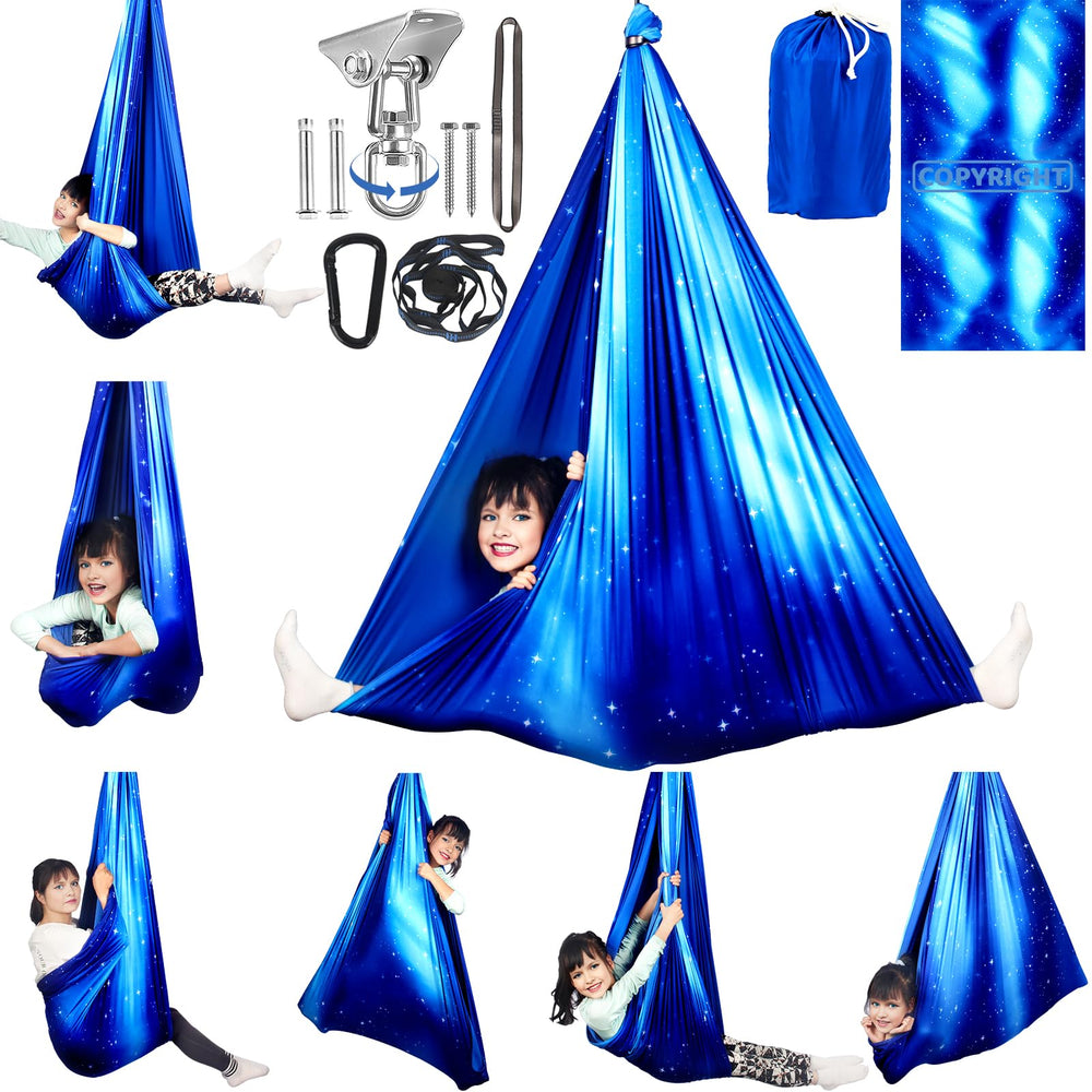 HiCamer columpio frontal color estrella azul mostrando forma envolvente y confort
