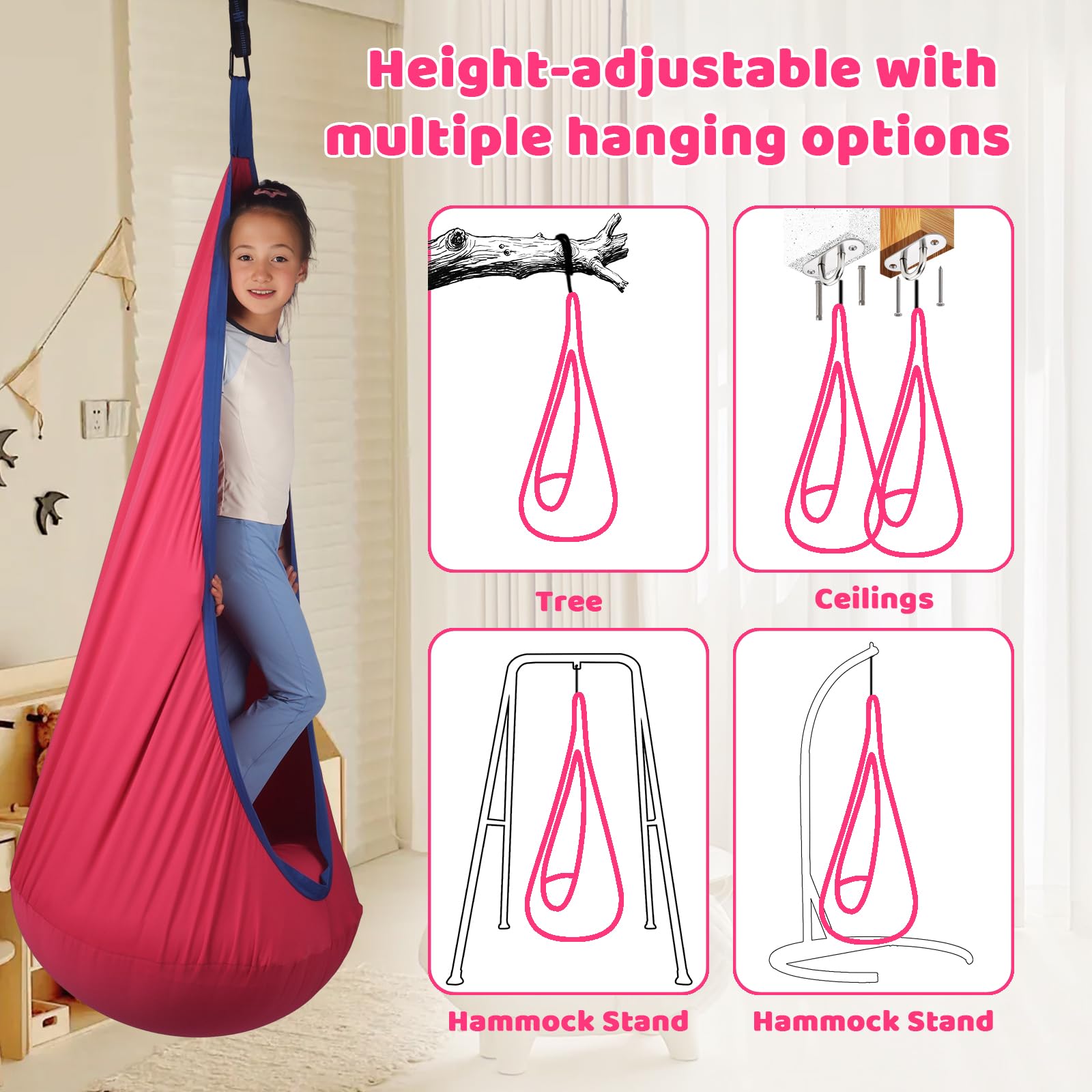 HiCamer size comparison with child demonstrating scale and generous space benefit