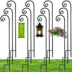 Hicarer shepherd hook front view showing height and classic curled top for elegant display