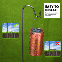 Hicarer shepherds hook holding a hanging flower basket adding curb appeal and elevation