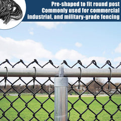 Hicarer tie in use on a 2-3/8" post showing quick attachment and stable fence support