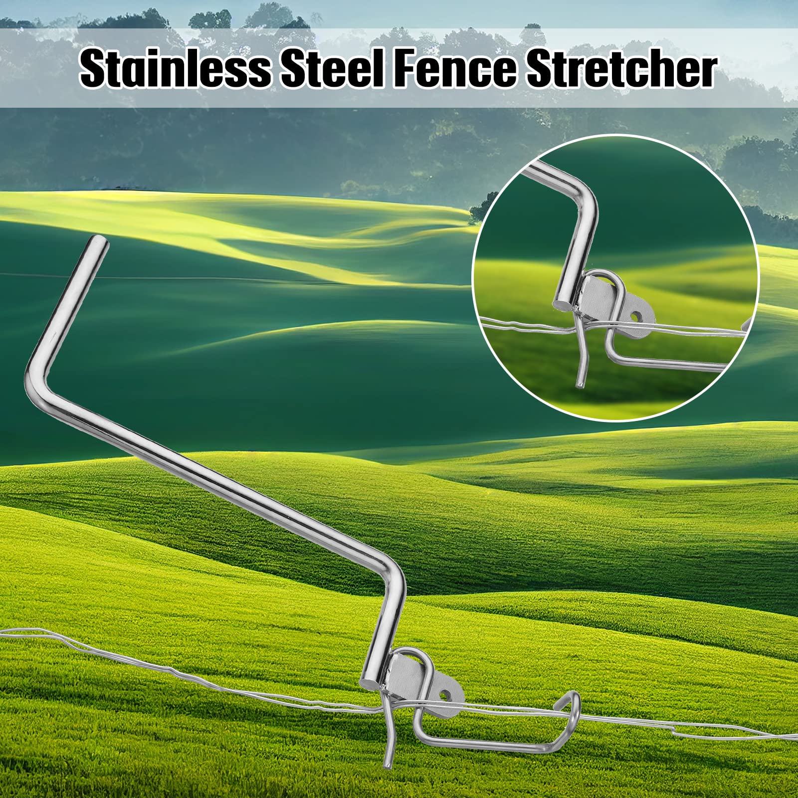 Hicarer lifestyle image of repaired pasture fence at sunset showing reliable perimeter protection