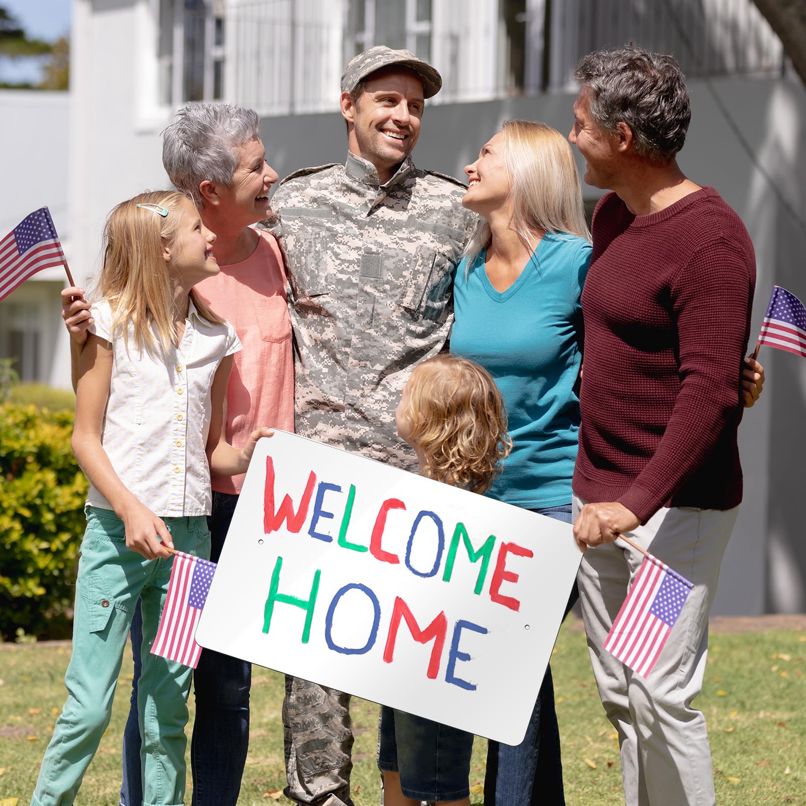Hicarer lifestyle yard sign displayed at home showing finished look and outdoor durability