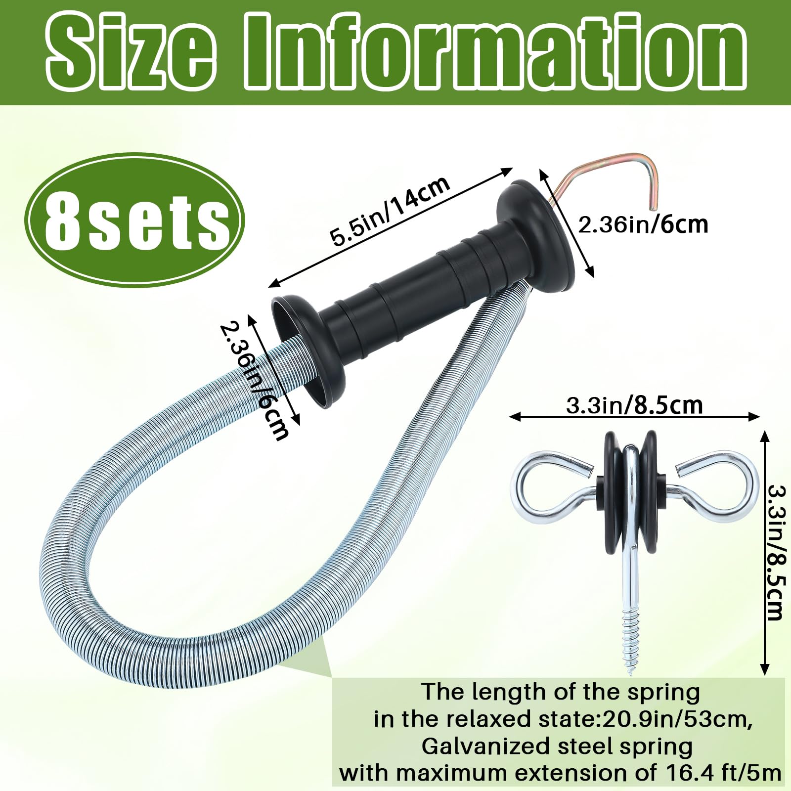 Hicarer retractable spring closeup highlighting 16ft reach and durability