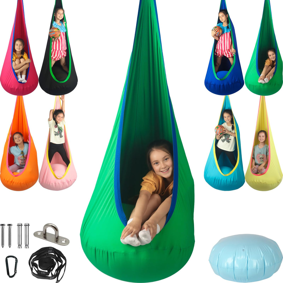 HiChrote front view of sensory pod showing roomy cocoon seat and opening for comfort