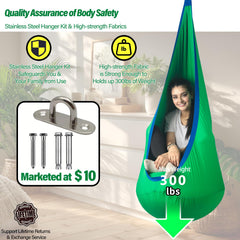 HiChrote stainless steel hardware kit arranged showing included carabiners and screws for secure install