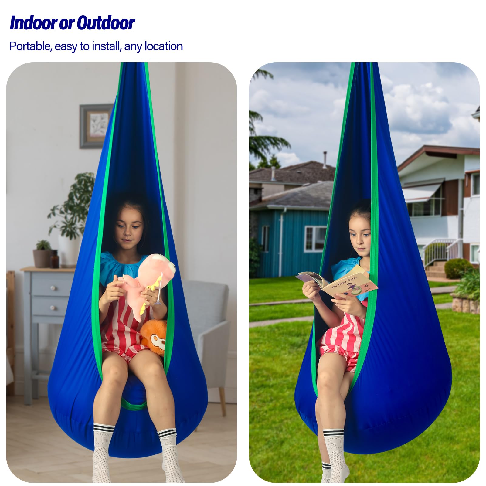 HiChrote outdoor backyard swing setup showing lifestyle use and family-friendly relaxation