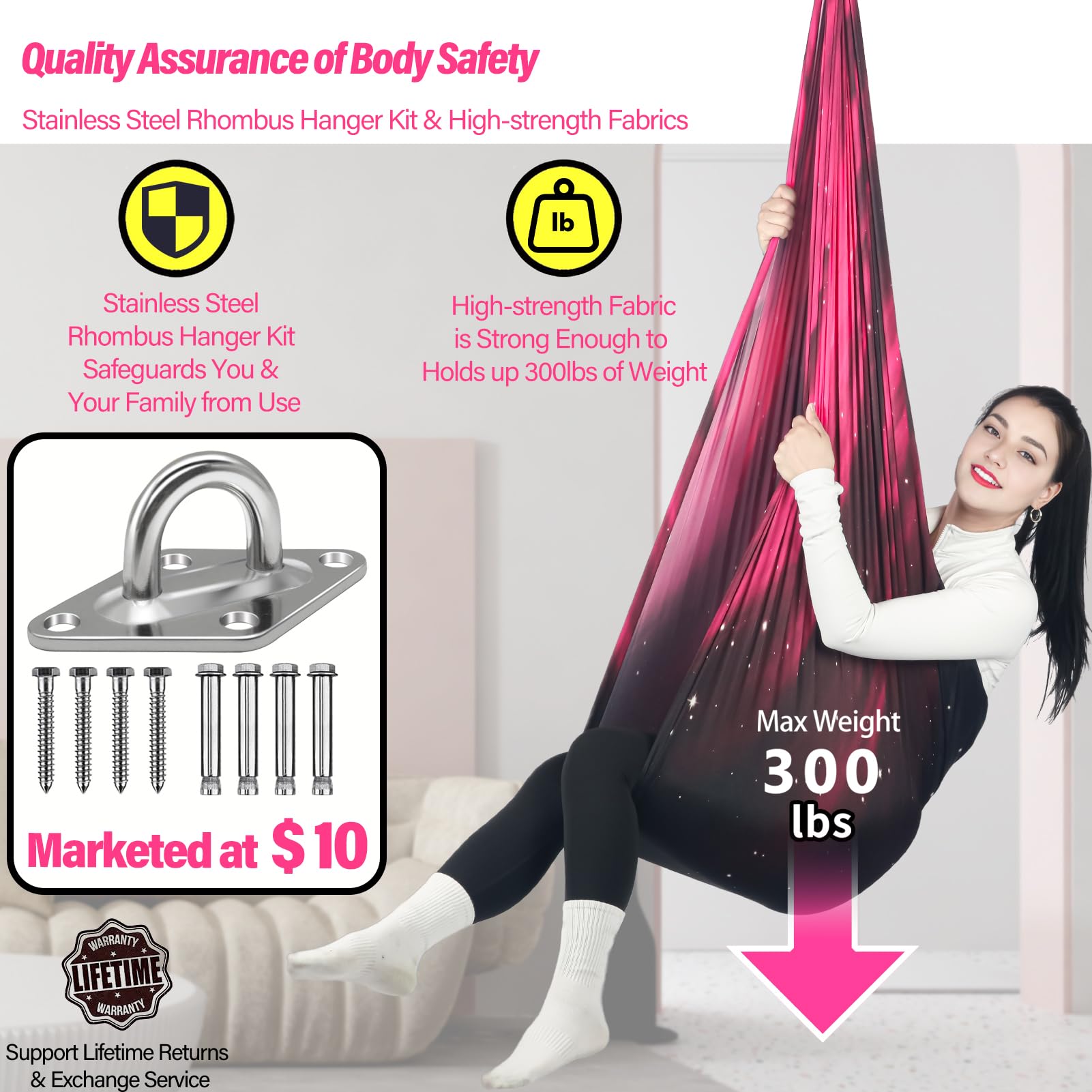 HiChrote swing in use with child relaxing demonstrating calming benefit