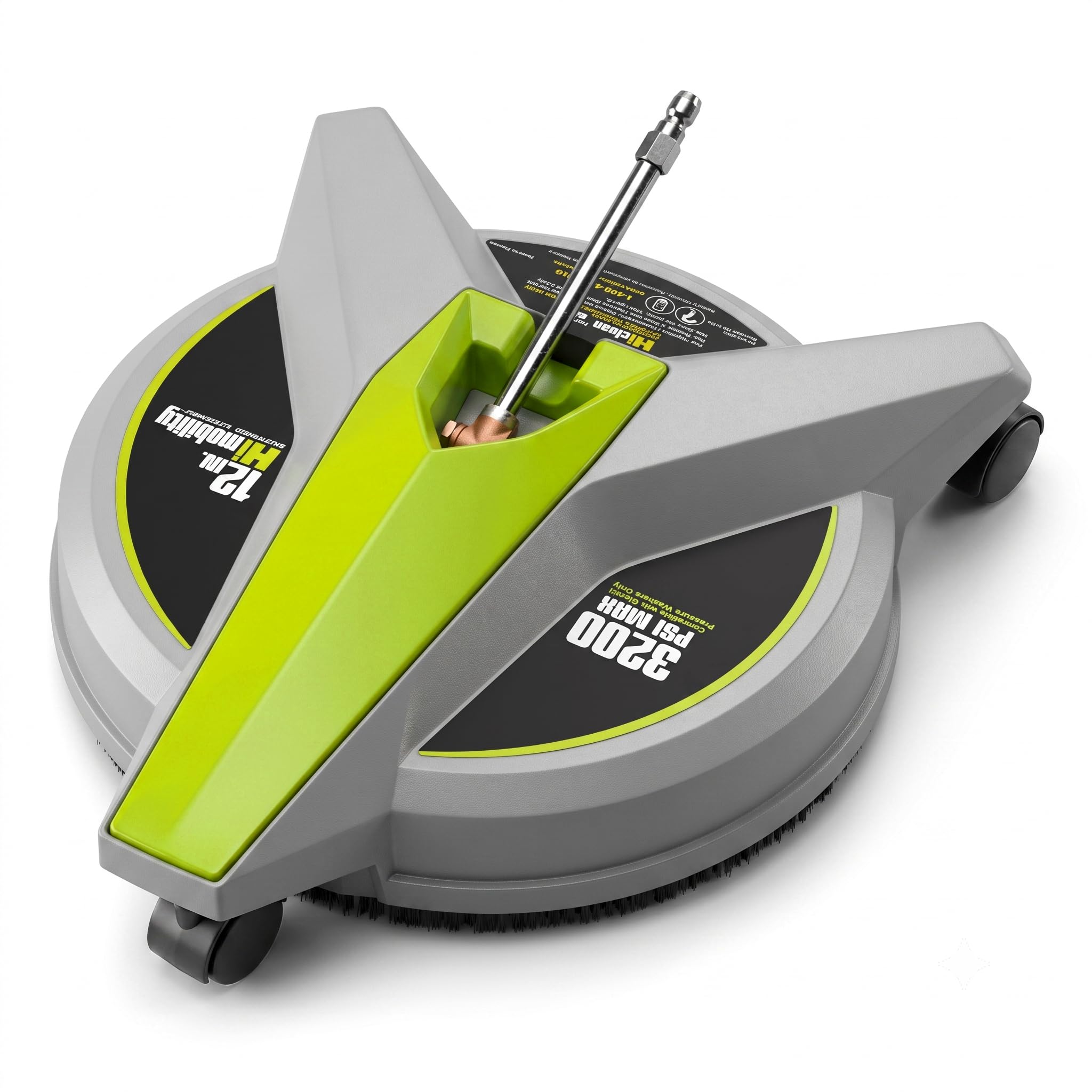 Hiclean front view showing compact body and wheels for faster cleaning