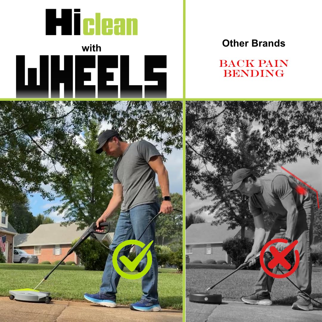 Hiclean underside revealing dual spinning nozzles for even cleaning