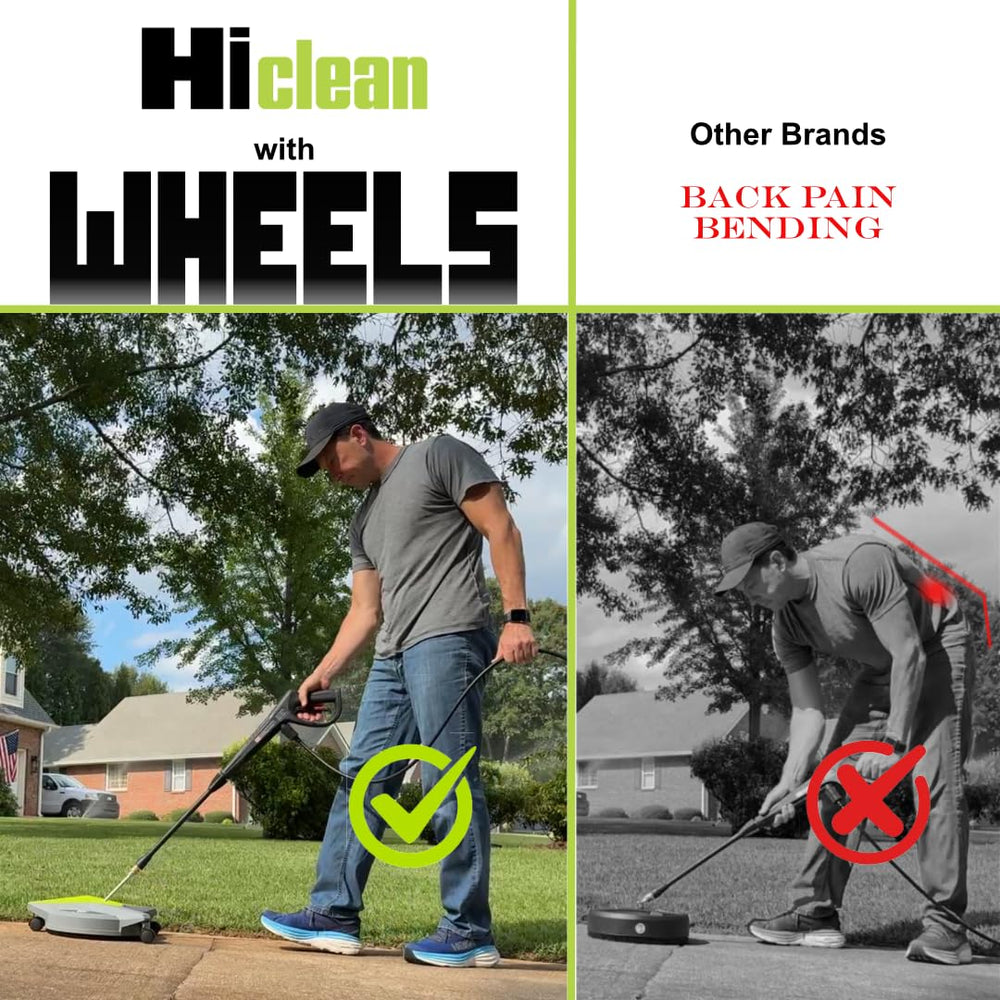 Hiclean underside revealing dual spinning nozzles for even cleaning