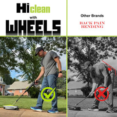Hiclean underside revealing dual spinning nozzles for even cleaning