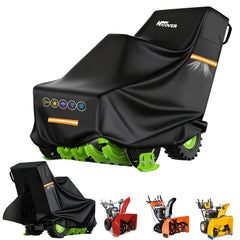 HICOVER front view showing full cover protecting snowblower and easy fit