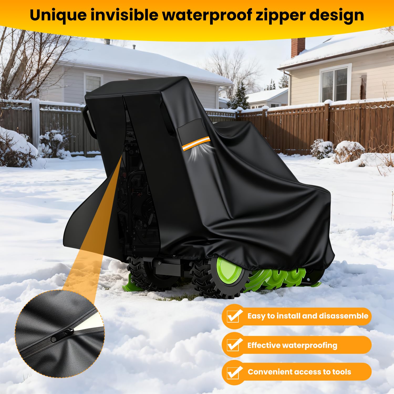 HICOVER waterproof zipper detail allowing quick access and protection
