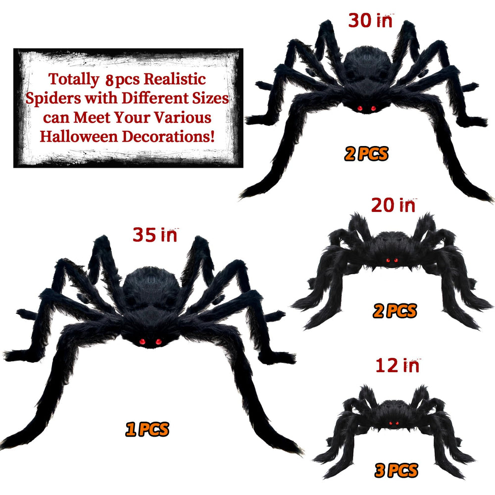 Hidreamz 35-inch giant spider placed at entryway for striking focal point and curb appeal