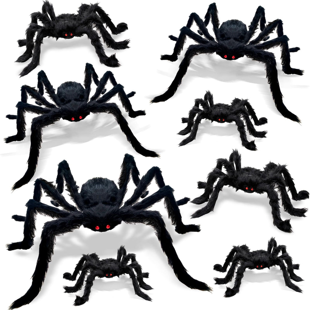 Hidreamz front view of full 8-piece spider set showing size variety and benefit of coordinated display