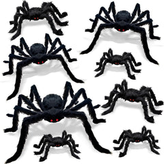 Hidreamz front view of full 8-piece spider set showing size variety and benefit of coordinated display