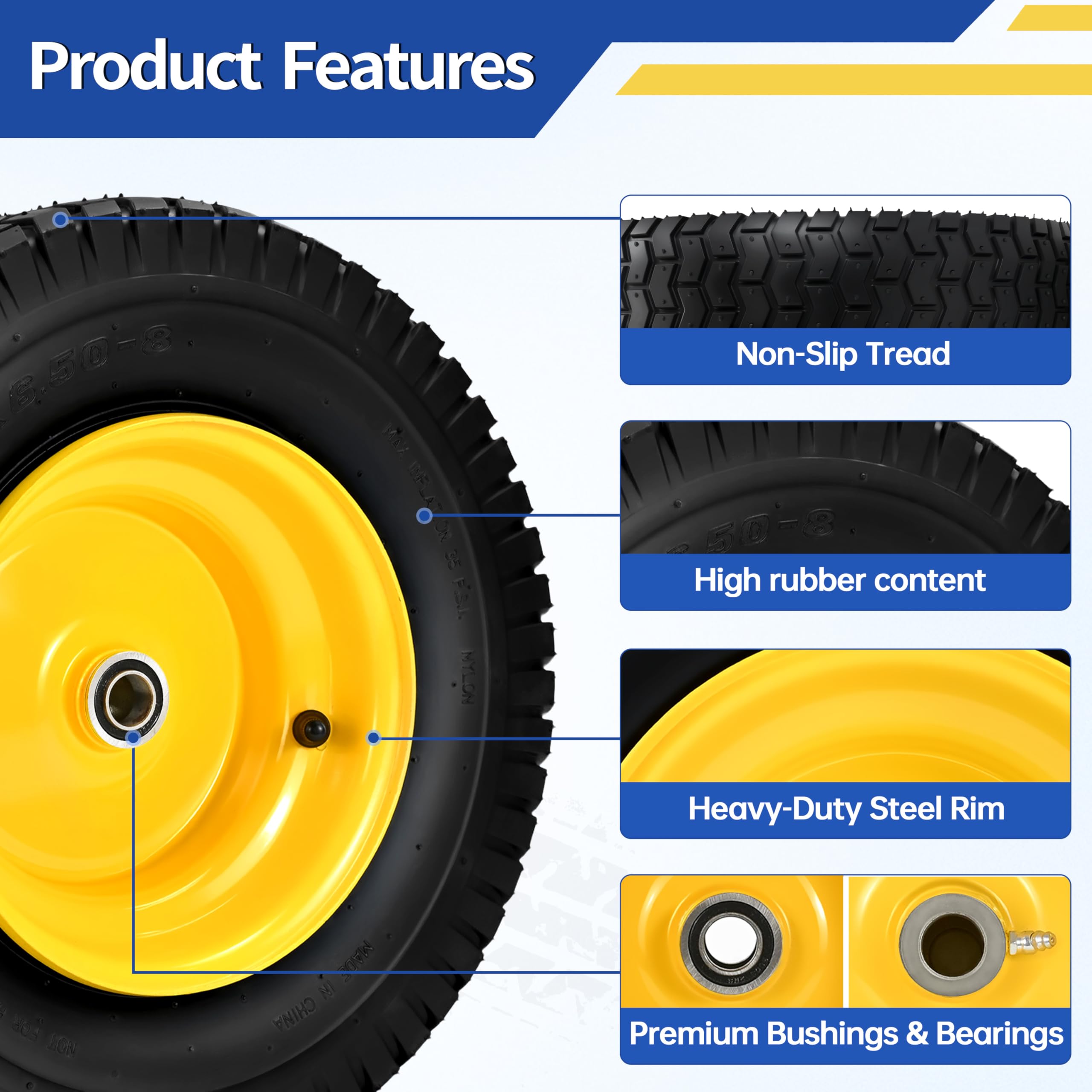 Hidtaw rim and hub closeup showing steel rim strength and bearing placement