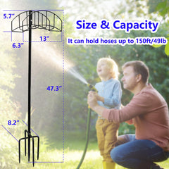 HIEDUYT holder supporting a coiled hose for easy access and organization benefit