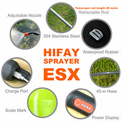 HIFAY ES6 retractable wand extended to reach high or distant plants
