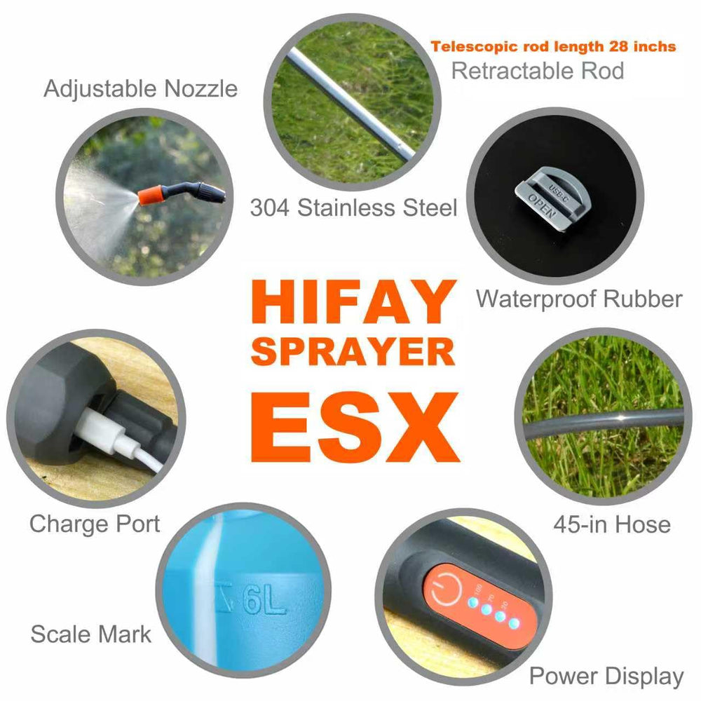 HIFAY ES6 extended wand reaching high plants for easier access and control