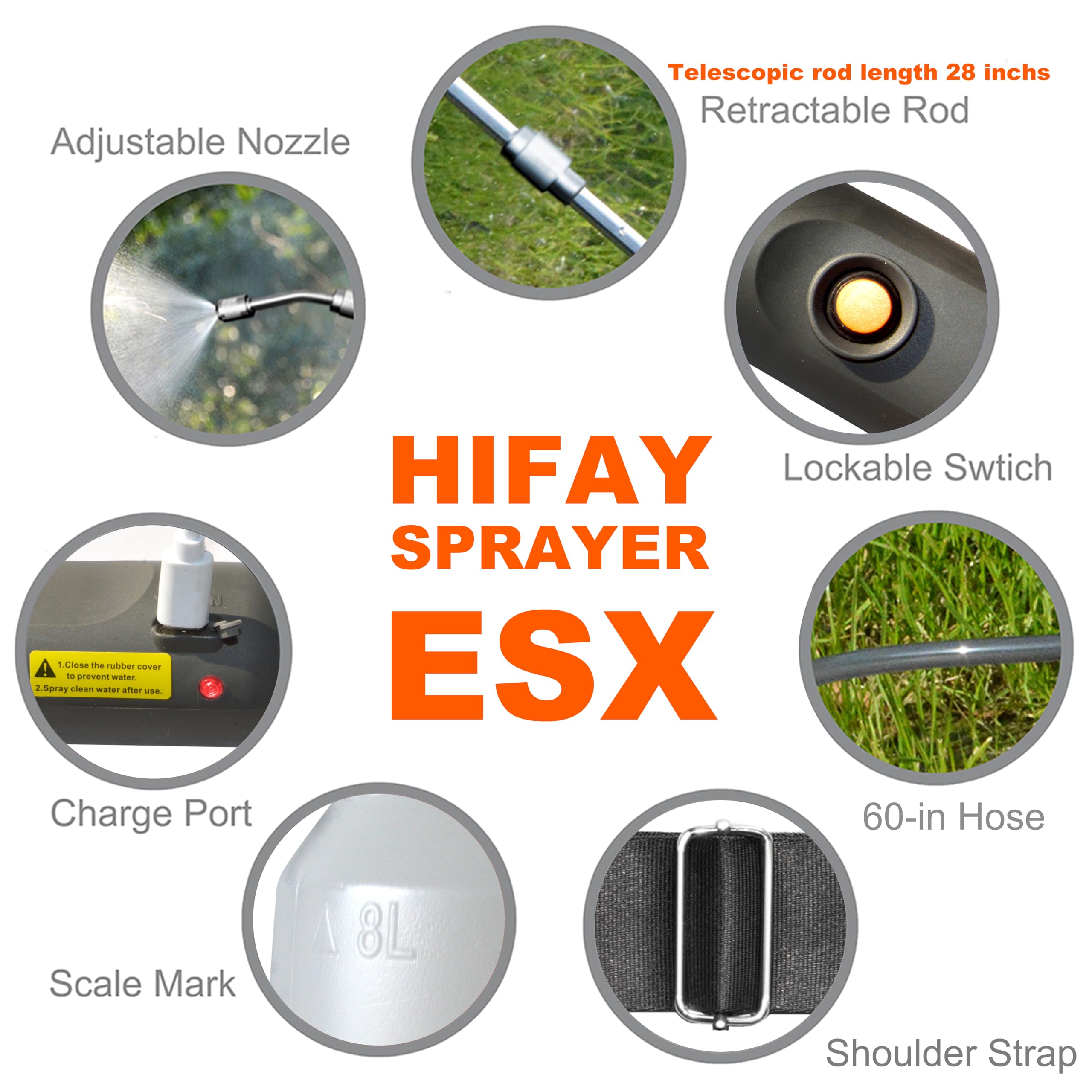 HIFAY ESX-8 translucent tank close-up displaying fluid level visibility benefit
