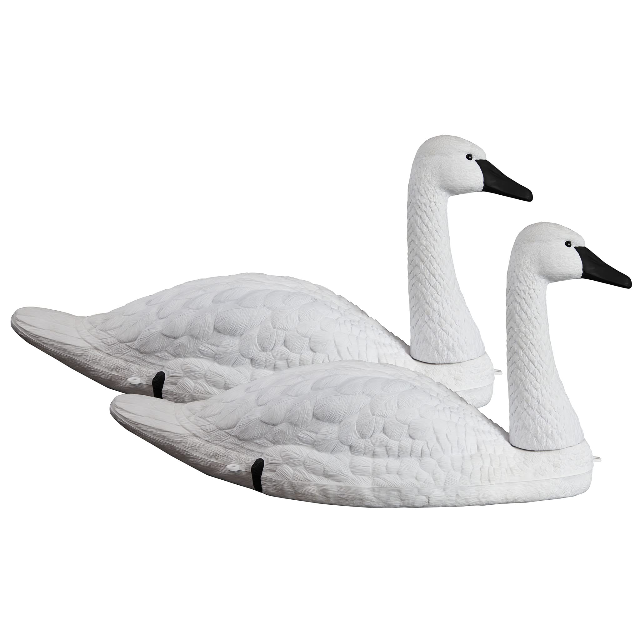 Higdon Outdoors front view of full-size swan decoy pair showing realistic silhouette and visibility