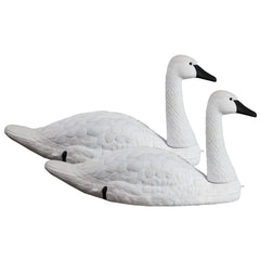 Higdon Outdoors front view of full-size swan decoy pair showing realistic silhouette and visibility