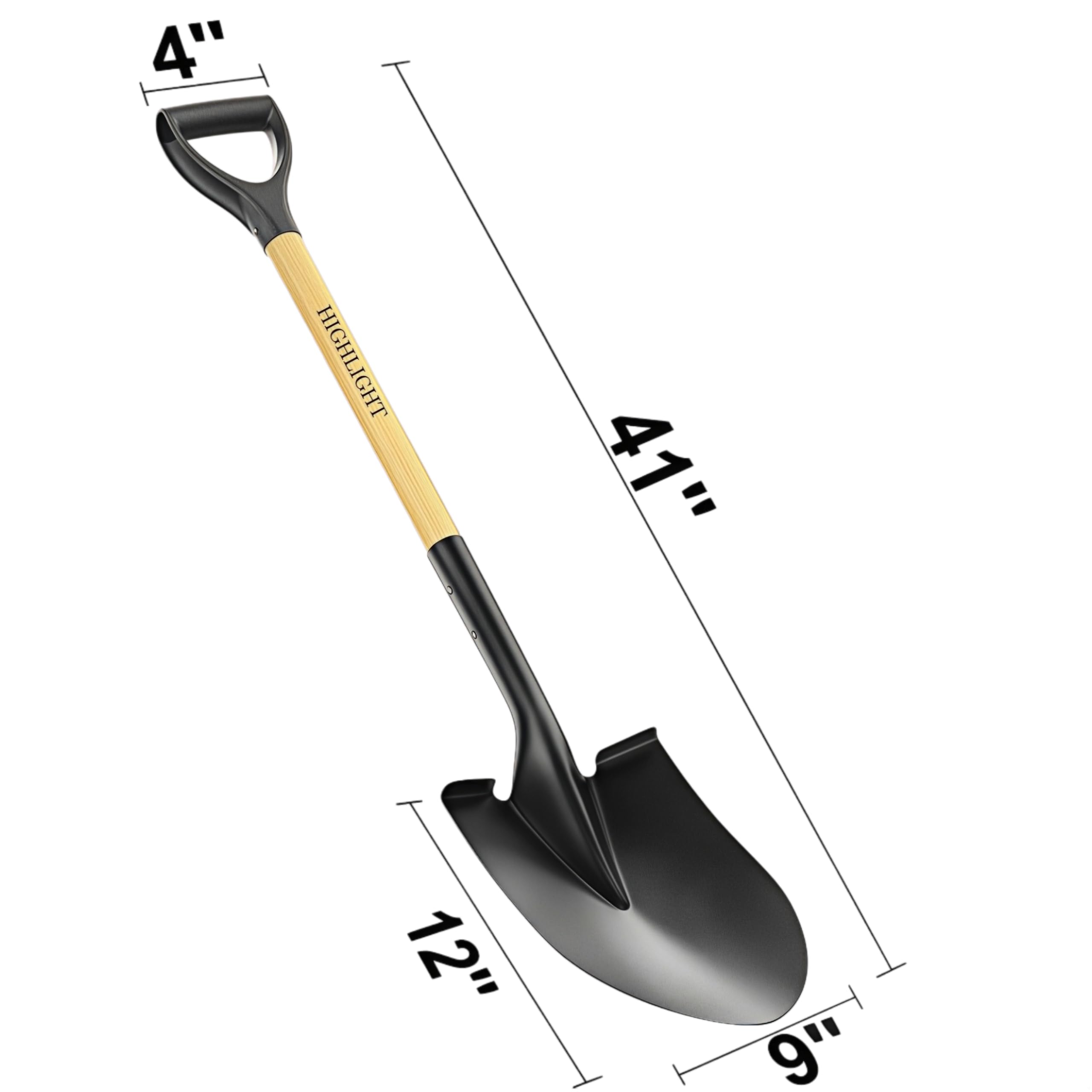 HIGHLIGHT shovel on planting day in garden illustrating practical yard work