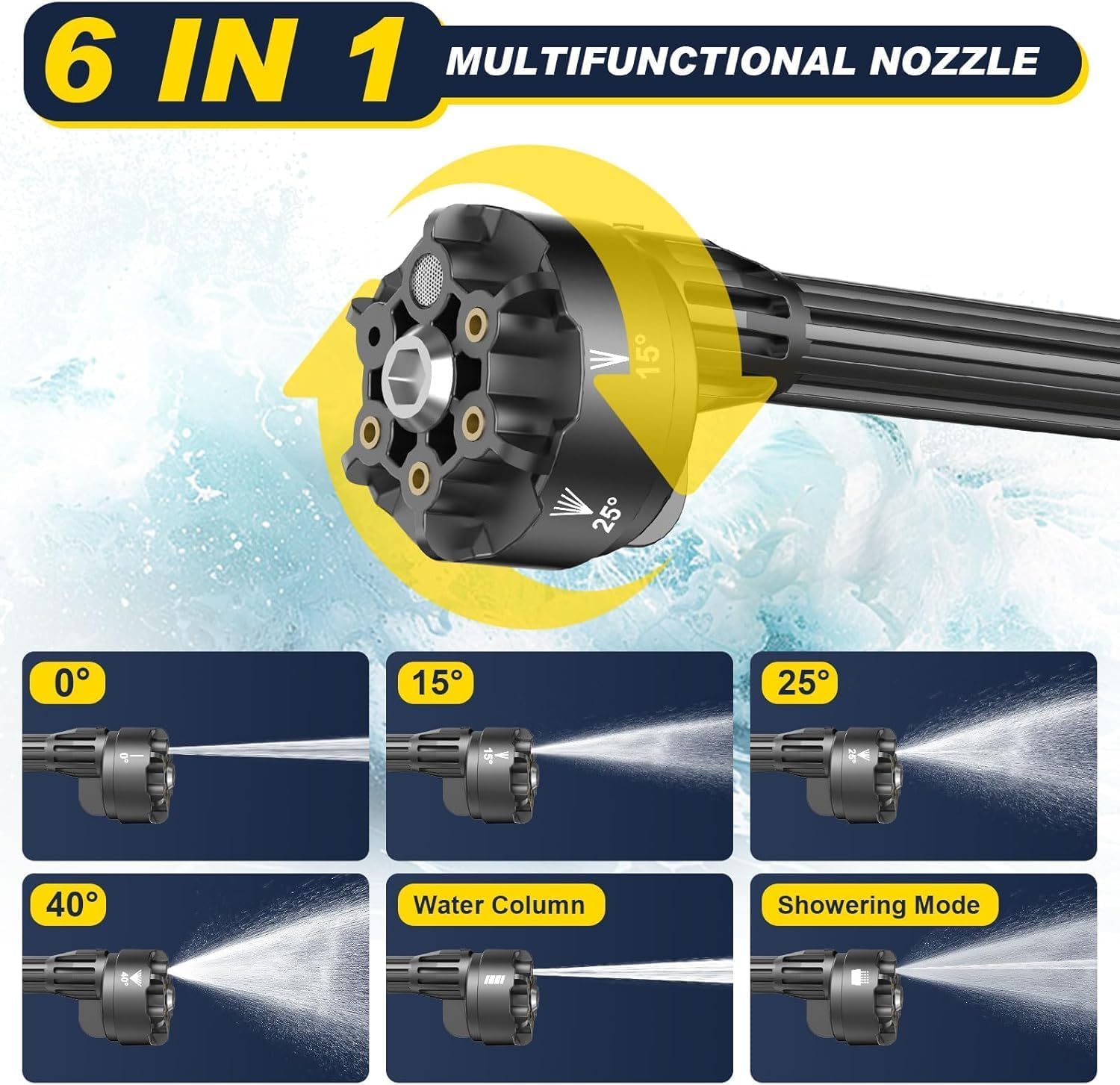 highsam 16ft hose and adapters enabling multiple water sources