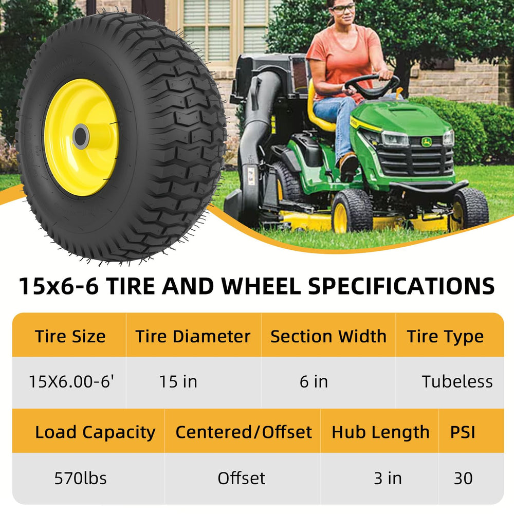 hightall wheel mounted on a John Deere mower for direct compatibility