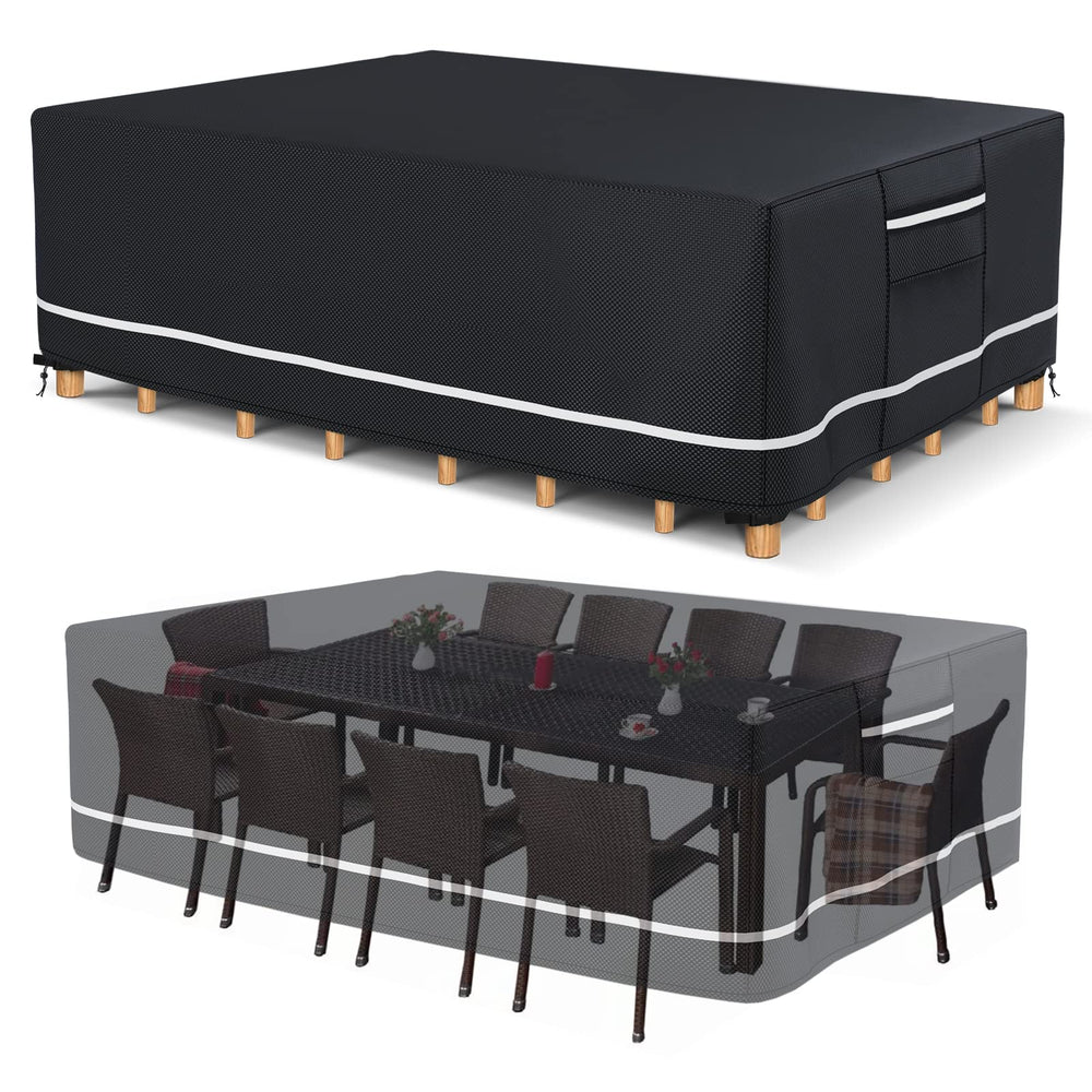 HIGHTQURO front view cover protecting full sectional set, showing clean fit and weather protection