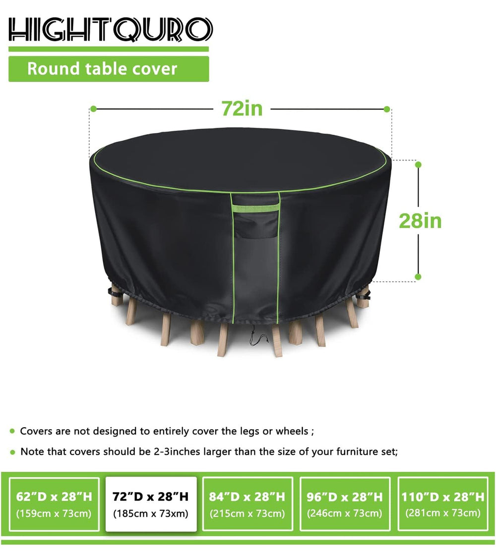 HIGHTQURO cover size comparison with chair showing proper fit