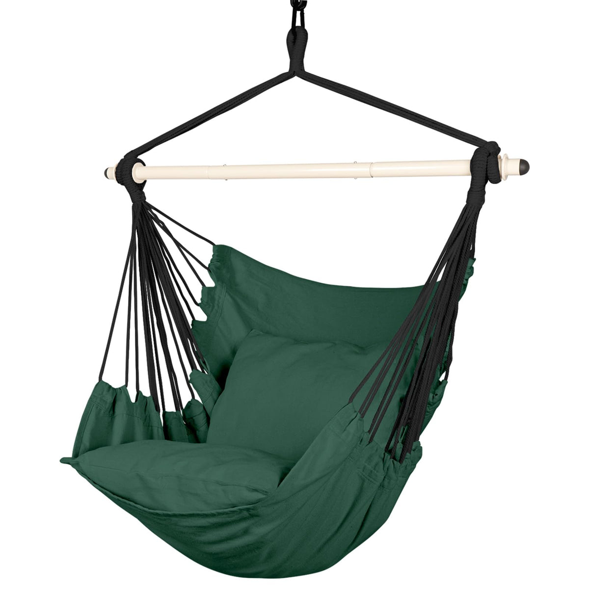 Highwild front view hammock chair showing full seat and bar for comfortable lounging