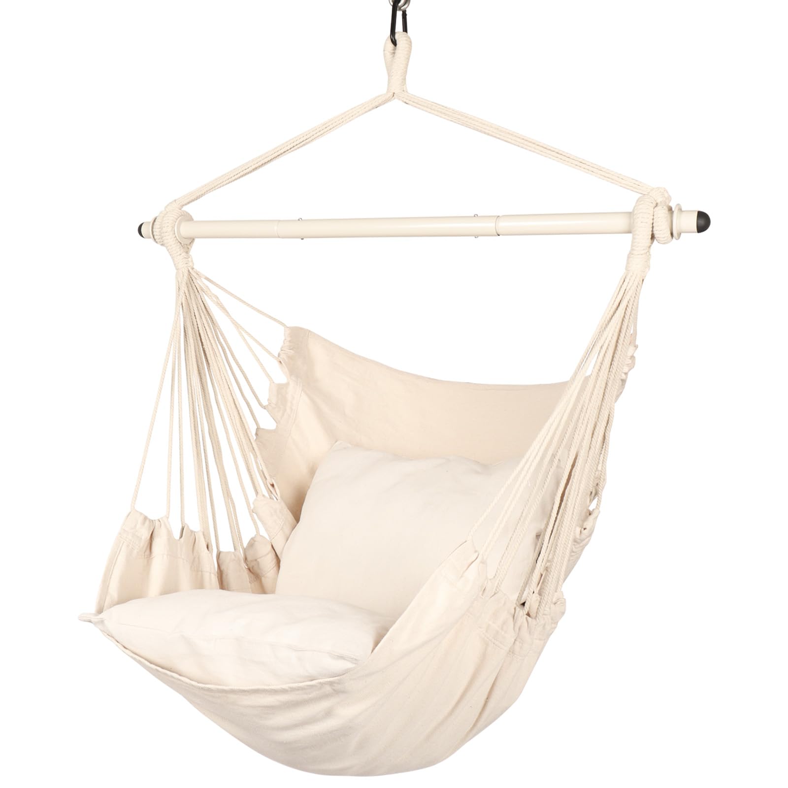 Highwild silla colgante frontal mostrando diseño y color beige, cómoda y estable