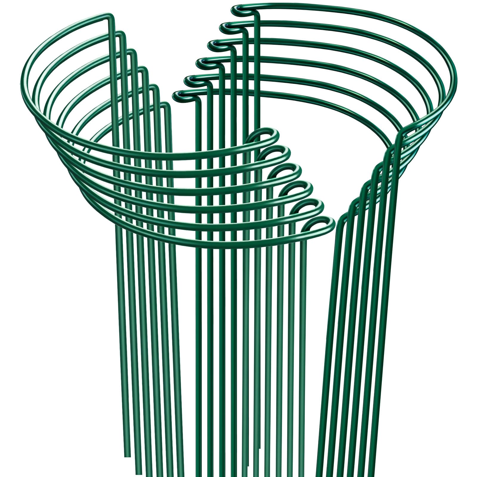 HiGift front package showing 12 half‑round plant stakes and benefits of compact support