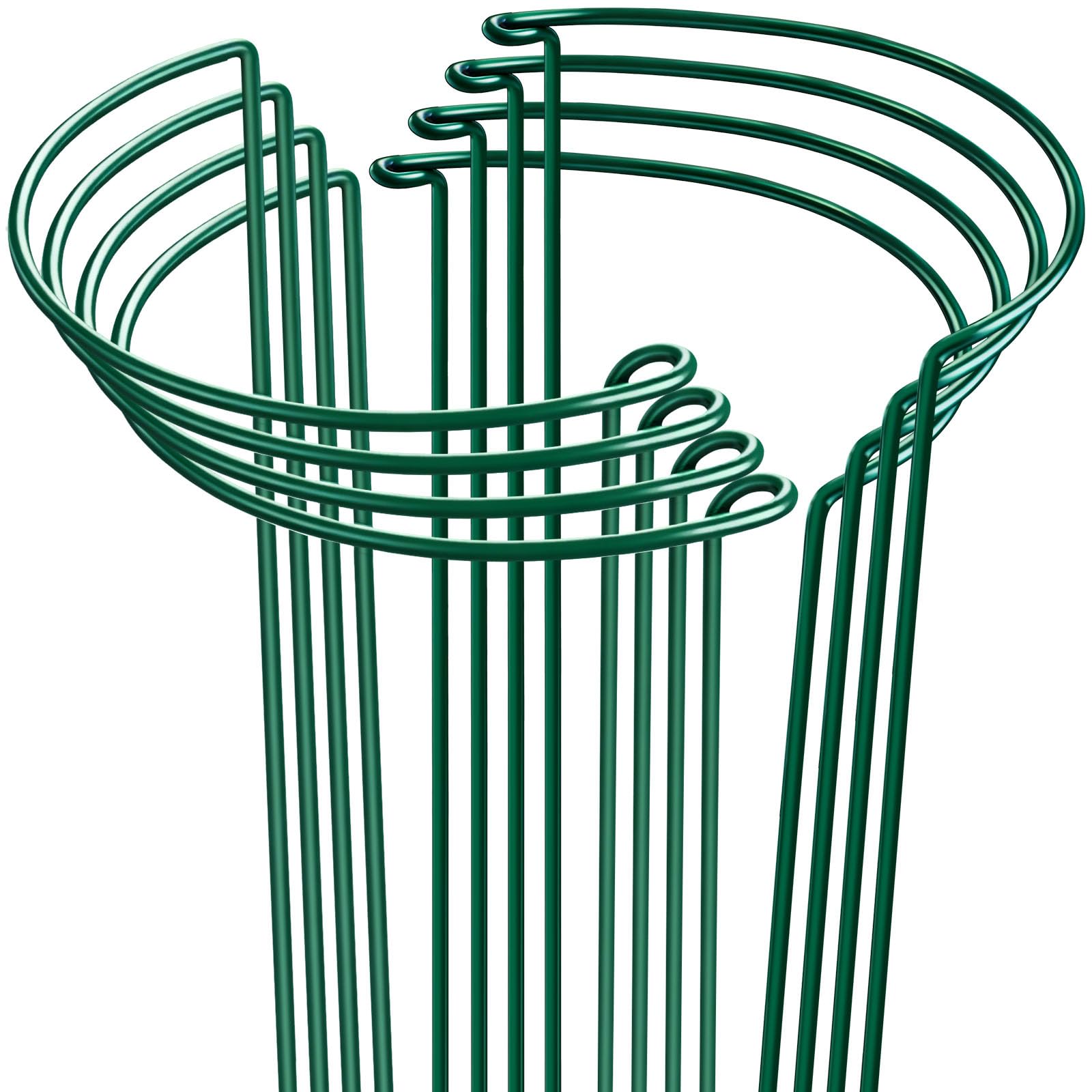 HiGift front view showing green half-round support blending with plants and providing structure