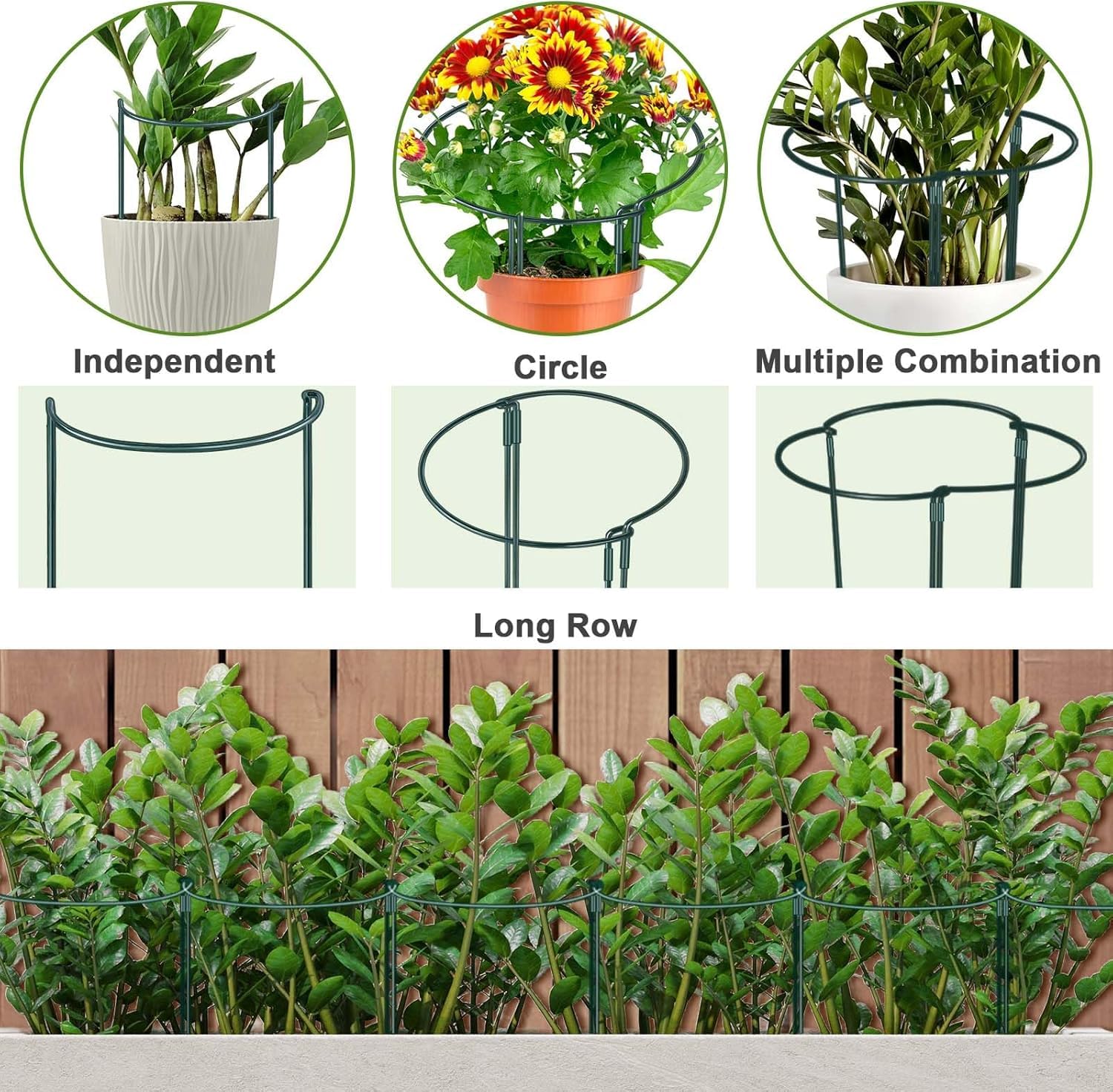 HiGift support placed in pot holding flowering plant upright and supported