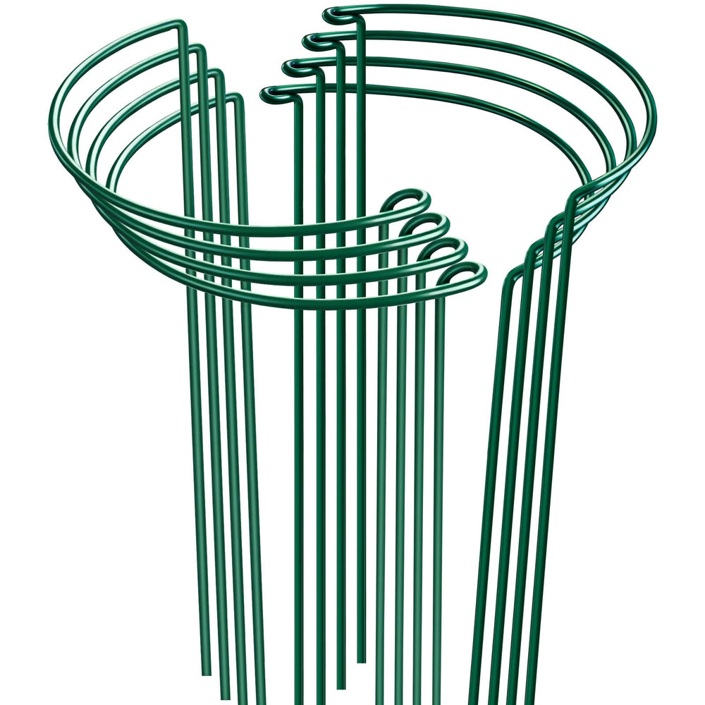 HiGift front view of half-round plant supports showing tidy appearance and blend with foliage