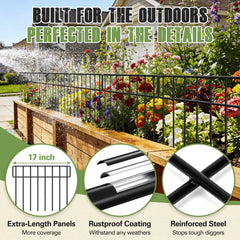 HIHADUUM curved fence around flower bed protecting plants from small animals
