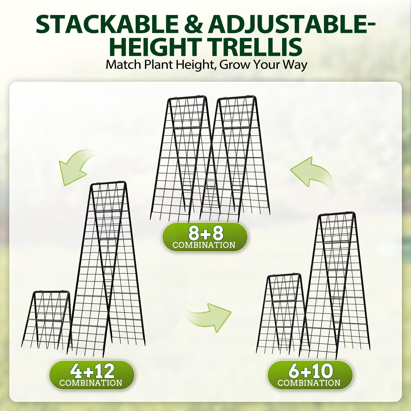HIHADUUM trellis collapsed flat for compact storage under a shelf