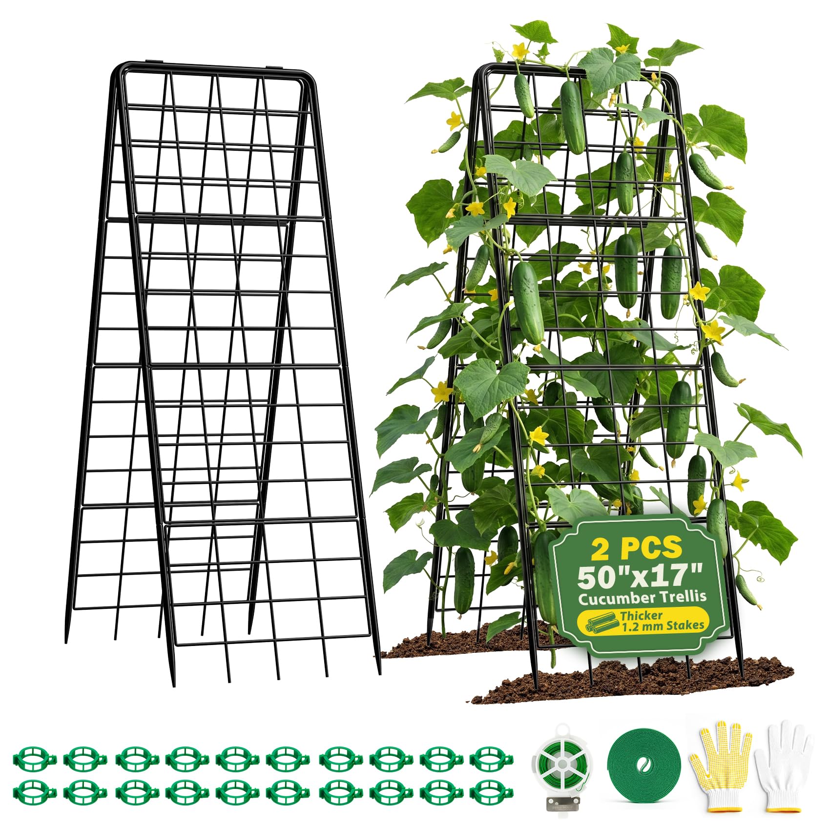 HIHADUUM trellis front view showing sturdy A-frame support and rust-proof finish