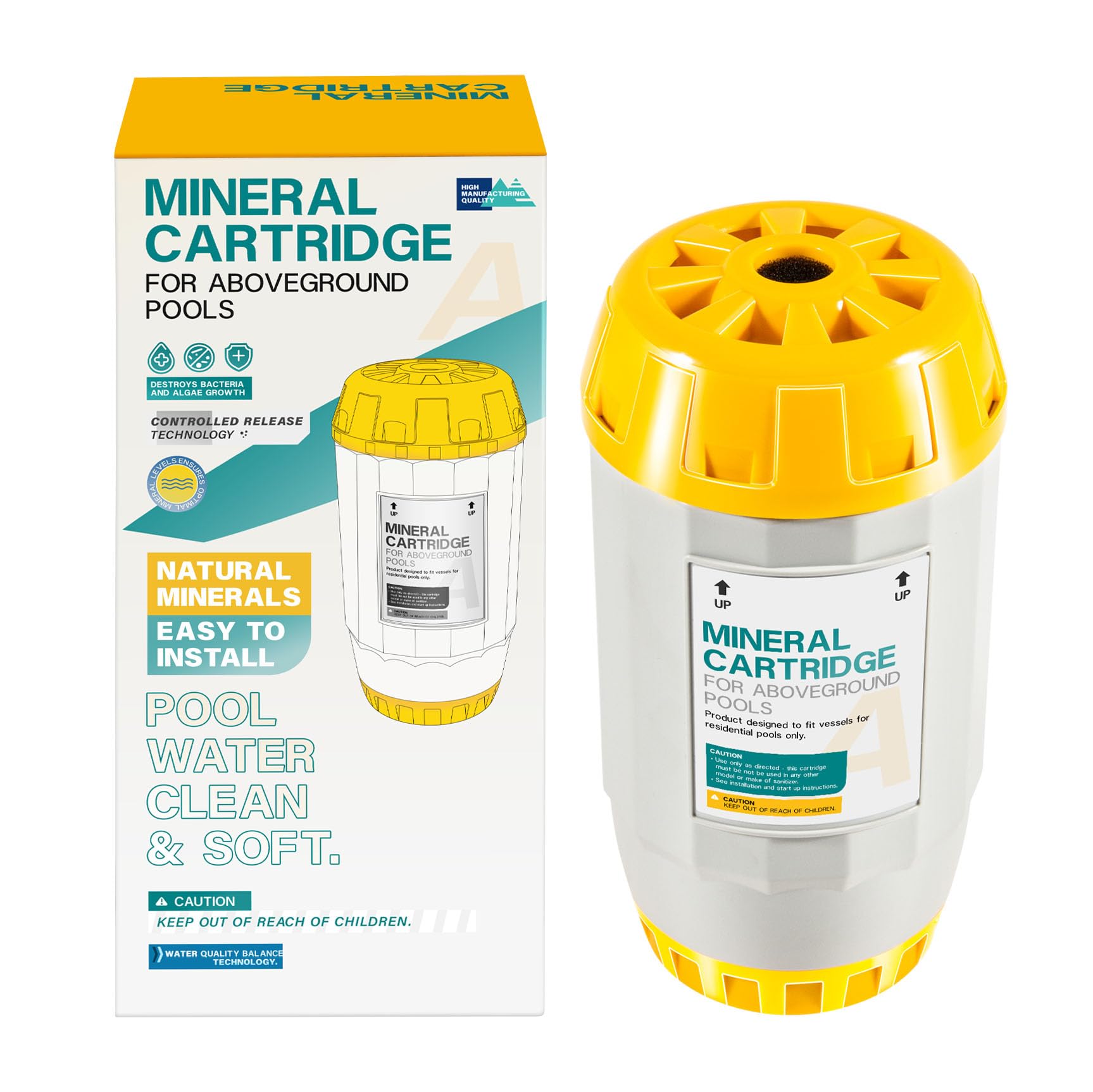 Hihitomorrow cartridge near a backyard pool, showing benefit of clearer, softer water